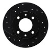 R1 89-91 Peugeot 405 Rear Left Drilled & Slotted Black Brake Rotor