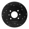 R1 89-91 Peugeot 405 Front Right Drilled & Slotted Black Brake Rotor