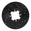 R1 85-94 Subaru DL Front Right Drilled & Slotted Black Brake Rotor