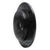 R1 93-04 Chrysler LHS Rear Right Drilled & Slotted Black Brake Rotor