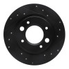 R1 71-89 Peugeot 504 Rear Right Drilled & Slotted Black Brake Rotor