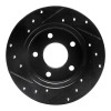 R1 88-92 Dodge Monaco Rear Right Drilled & Slotted Black Brake Rotor
