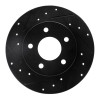 R1 88-92 Dodge Monaco Rear Left Drilled & Slotted Black Brake Rotor