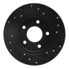 R1 88-92 Dodge Monaco Rear Left Drilled & Slotted Black Brake Rotor