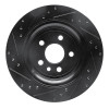 R1 07-18 Volvo S60 Rear Right Drilled & Slotted Black Brake Rotor