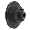 R1 70-72 Dodge Challenger Front Left Drilled & Slotted Black Brake Rotor