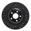 R1 18-25 Volvo XC60 Rear Right Drilled & Slotted Black Brake Rotor