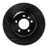 R1 20-25 Land Rover Defender 110 Rear Left Drilled & Slotted Black Brake Rotor