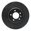 R1 20-25 Land Rover Defender 90 Front Right Drilled & Slotted Black Brake Rotor