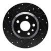 R1 20-22 Jaguar E-Pace Rear Left Drilled & Slotted Black Brake Rotor
