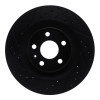 R1 16-26 Volvo V90 Rear Left Drilled & Slotted Black Brake Rotor