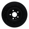 R1 16-26 Volvo V90 Rear Left Drilled & Slotted Black Brake Rotor