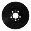 R1 03-14 Volvo XC90 Front Right Drilled & Slotted Black Brake Rotor