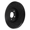 R1 03-14 Volvo XC90 Front Right Drilled & Slotted Black Brake Rotor