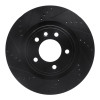 R1 18-20 Land Rover Range Rover Sport Rear Left Drilled & Slotted Black Brake Rotor