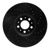 R1 03-14 Volvo XC90 Front Left Drilled & Slotted Black Brake Rotor