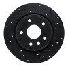 R1 17-25 Chrysler Voyager Rear Right Drilled & Slotted Black Brake Rotor