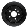 R1 10-17 Volvo XC60 Rear Right Drilled & Slotted Black Brake Rotor