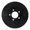 R1 04-08 Chrysler Pacifica Front Left Drilled & Slotted Black Brake Rotor