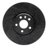 R1 10-16 Volvo XC60 Front Right Drilled & Slotted Black Brake Rotor