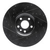 R1 10-16 Volvo XC60 Front Right Drilled & Slotted Black Brake Rotor