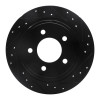 R1 04-08 Chrysler Pacifica Rear Right Drilled & Slotted Black Brake Rotor