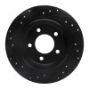 R1 04-08 Chrysler Pacifica Rear Right Drilled & Slotted Black Brake Rotor