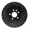 R1 16-19 Land Rover Range Rover Evoque Rear Right Drilled & Slotted Black Brake Rotor