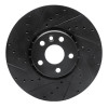R1 10-16 Volvo XC60 Front Left Drilled & Slotted Black Brake Rotor
