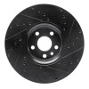R1 10-16 Volvo XC60 Front Left Drilled & Slotted Black Brake Rotor