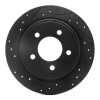 R1 04-08 Chrysler Pacifica Rear Left Drilled & Slotted Black Brake Rotor