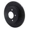 R1 04-08 Chrysler Pacifica Rear Left Drilled & Slotted Black Brake Rotor