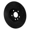 R1 15-20 Jaguar E-Pace Rear Left Drilled & Slotted Black Brake Rotor