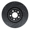 R1 03-09 Volvo XC90 Front Left Drilled & Slotted Black Brake Rotor