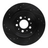 R1 03-14 Volvo XC90 Rear Right Drilled & Slotted Black Brake Rotor