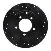 R1 07-17 Chrysler Sebring Rear Right Drilled & Slotted Black Brake Rotor
