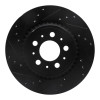 R1 03-14 Volvo XC90 Rear Left Drilled & Slotted Black Brake Rotor
