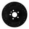 R1 13-15 Land Rover LR2 Rear Right Drilled & Slotted Black Brake Rotor