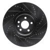 R1 07-16 Volvo S80 Front Left Drilled & Slotted Black Brake Rotor
