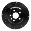 R1 07-18 Volvo S60 Cross Country Rear Right Drilled & Slotted Black Brake Rotor