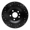 R1 07-18 Volvo S60 Cross Country Rear Right Drilled & Slotted Black Brake Rotor