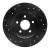 R1 04-13 Volvo V50 Rear Right Drilled & Slotted Black Brake Rotor