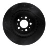 R1 04-07 Volvo V70 Rear Right Drilled & Slotted Black Brake Rotor