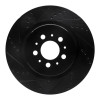 R1 04-07 Volvo V70 Rear Left Drilled & Slotted Black Brake Rotor