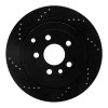 R1 08-12 Land Rover LR2 Rear Left Drilled & Slotted Black Brake Rotor