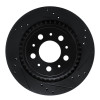 R1 00-00 Volvo V70 Rear Right Drilled & Slotted Black Brake Rotor