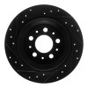 R1 99-00 Volvo V70 Rear Right Drilled & Slotted Black Brake Rotor