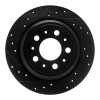 R1 99-00 Volvo V70 Rear Left Drilled & Slotted Black Brake Rotor