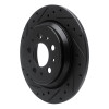 R1 99-00 Volvo V70 Rear Left Drilled & Slotted Black Brake Rotor