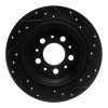 R1 99-00 Volvo V70 Rear Left Drilled & Slotted Black Brake Rotor